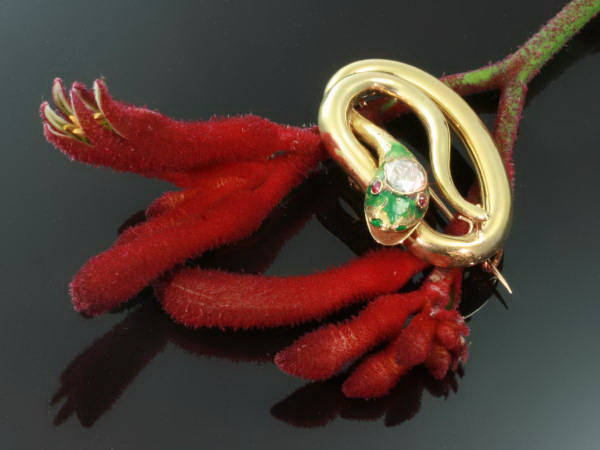 Victorian serpent brooch rose cut diamond (image 8 of 11)